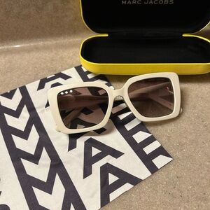 Marc Jacobs Cream Square Sunglasses